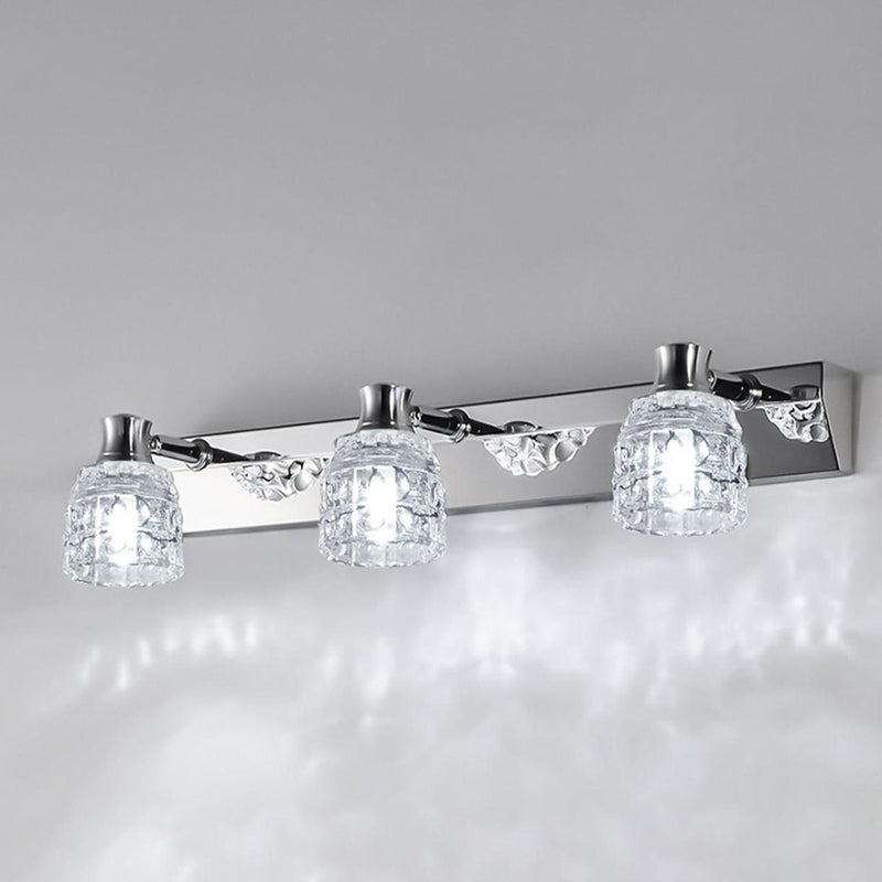 Multi Lights Geometric Vanity Wall Lights Modern Style Crystal Vanity Wall Sconce