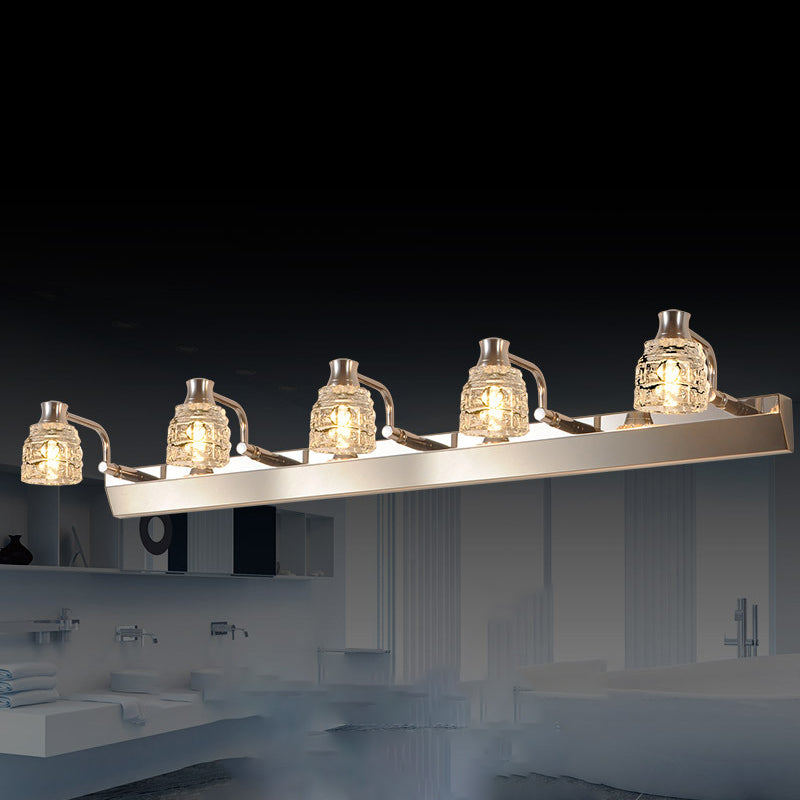 Multi Lights Geometric Vanity Wall Lights Modern Style Crystal Vanity Wall Sconce