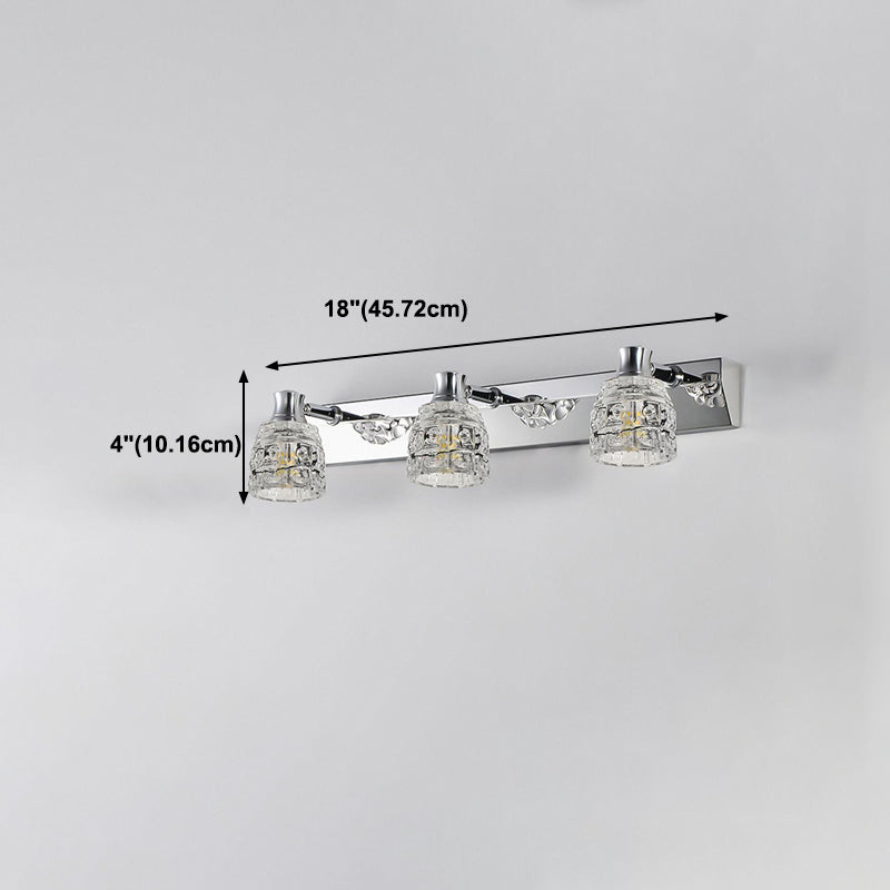 Multi Lights Geometric Vanity Wall Lights Modern Style Crystal Vanity Wall Sconce