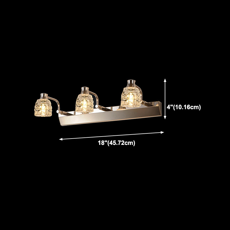 Multi Lights Geometric Vanity Wall Lights Modern Style Crystal Vanity Wall Sconce