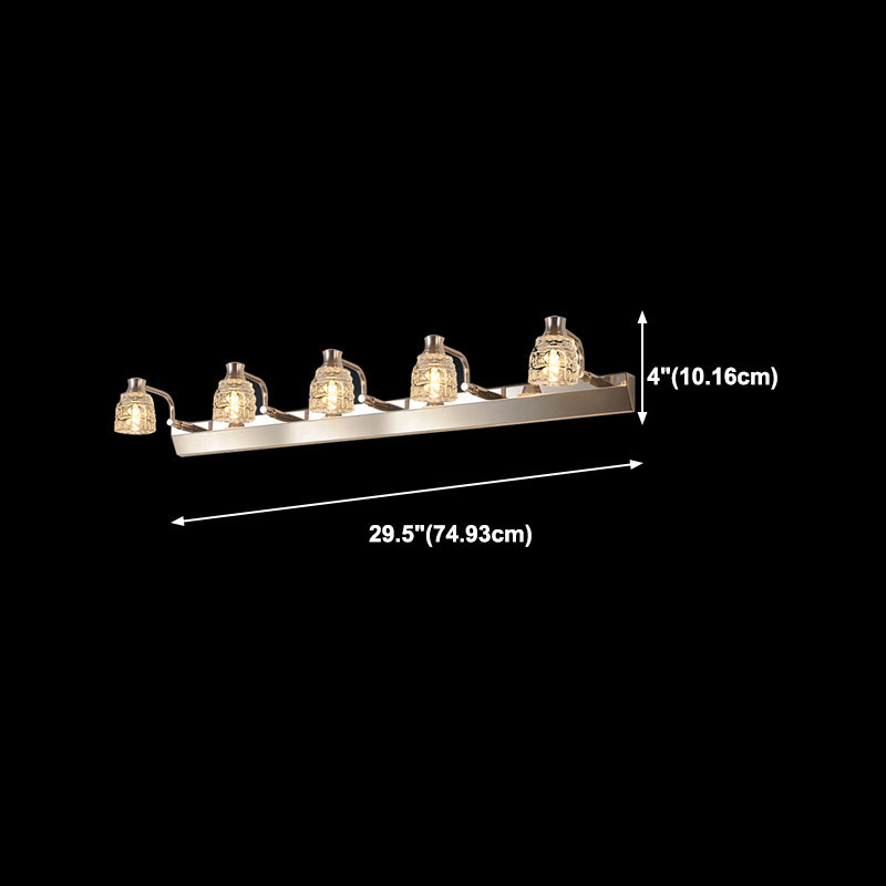 Multi Lights Geometric Vanity Wall Lights Modern Style Crystal Vanity Wall Sconce