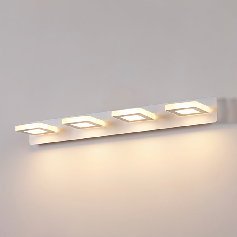 Postmodern Metal Vanity Light Strip White Multi Lights Mperror Light per il bagno