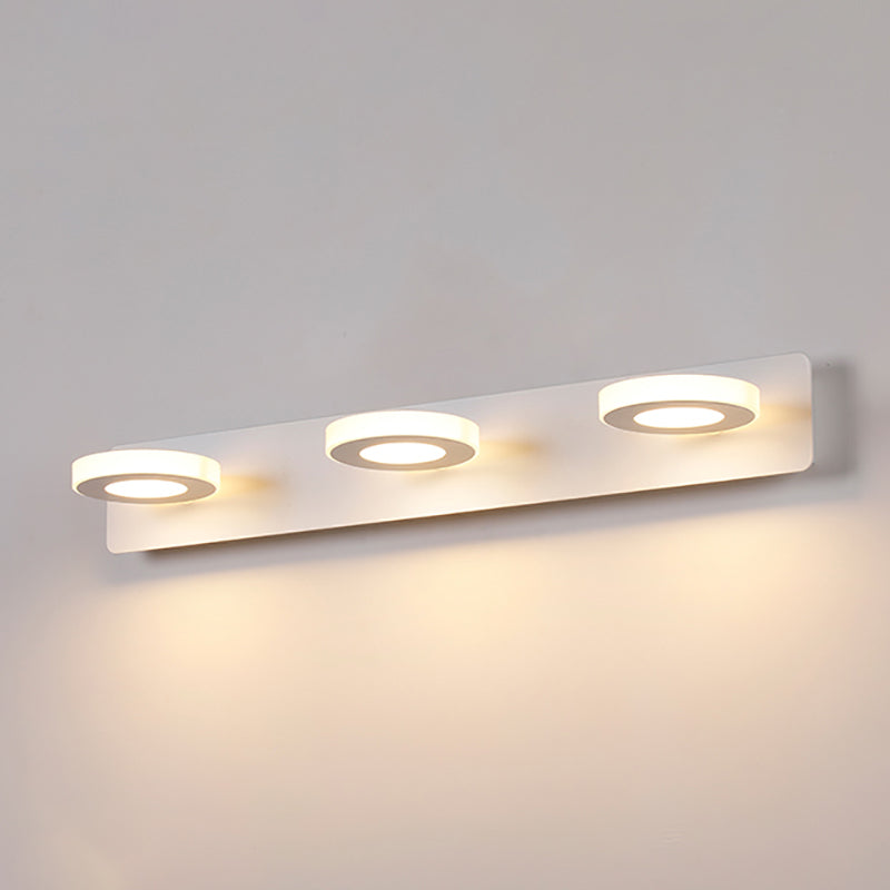 Postmodern Metal Vanity Light Strip White Multi Lights Mperror Light per il bagno