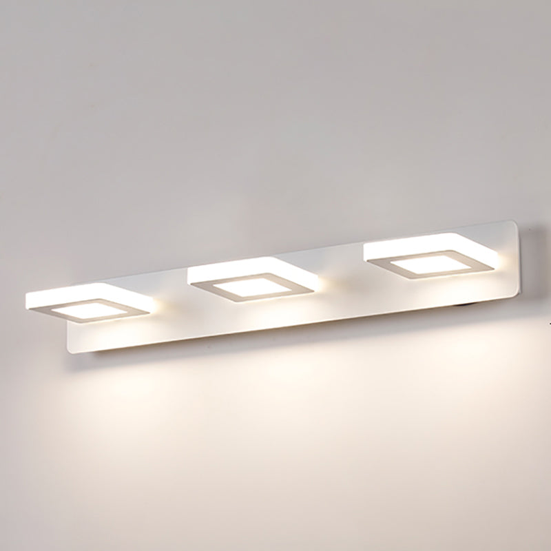 Postmodern Metal Vanity Light Strip White Multi Lights Mperror Light per il bagno