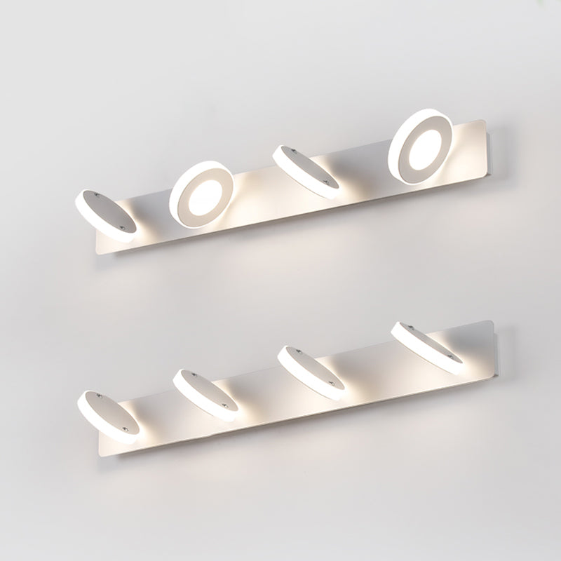 Postmodern Metal Vanity Light Strip White Multi Lights Mperror Light per il bagno