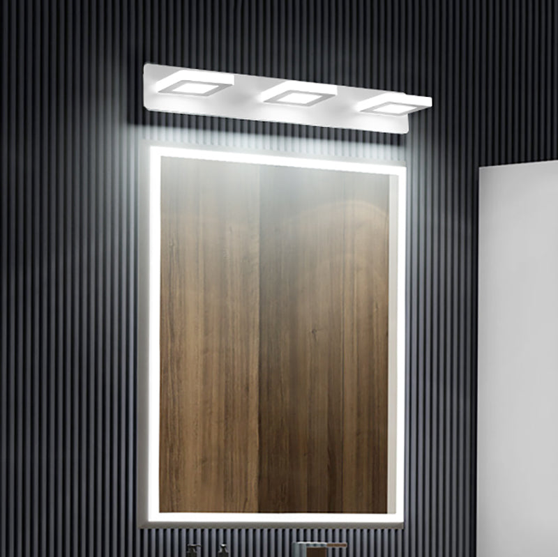 Postmodern Metal Vanity Light Strip White Multi Lights Mperror Light per il bagno