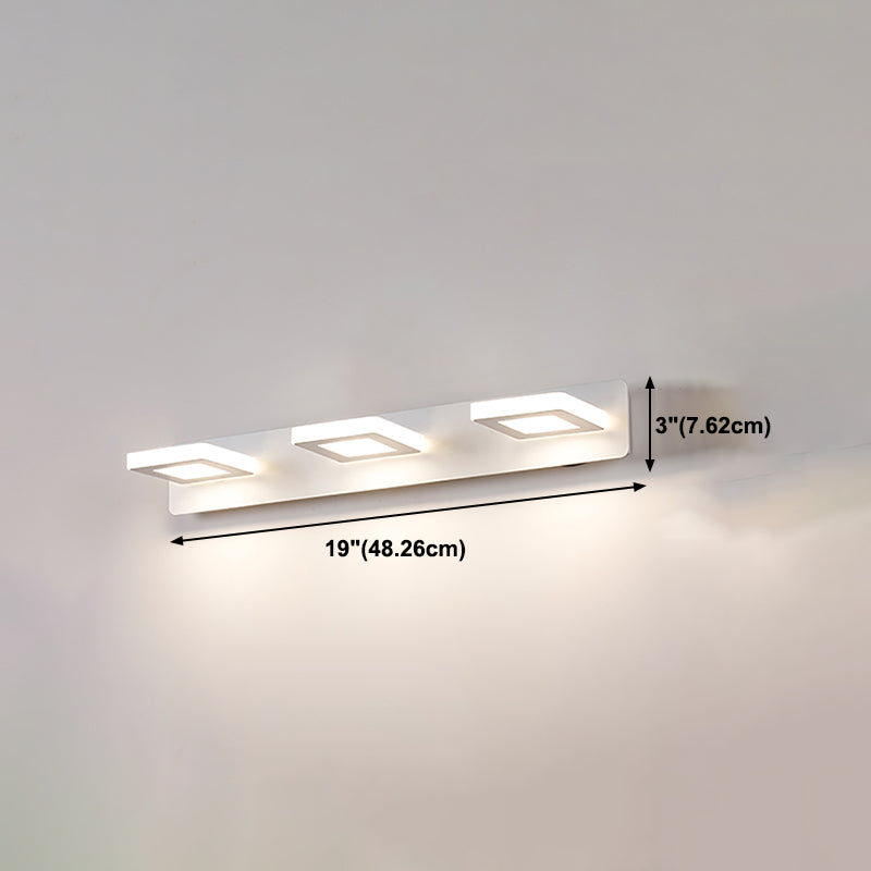 Postmodern Metal Vanity Light Strip White Multi Lights Mperror Light per il bagno
