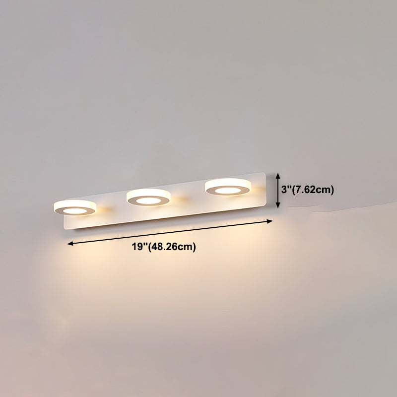 Postmodern Metal Vanity Light Strip White Multi Lights Mperror Light per il bagno