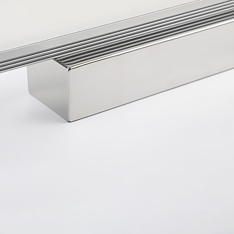 Linear Shape Vanity Light Modern Metal 1 Light LED Mirror Light for Bathroom in Silver