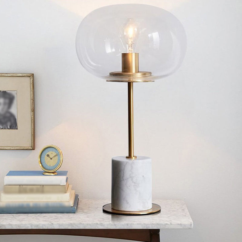1 lampe de table de nuit géométrique légère lampe de table en verre de style moderne