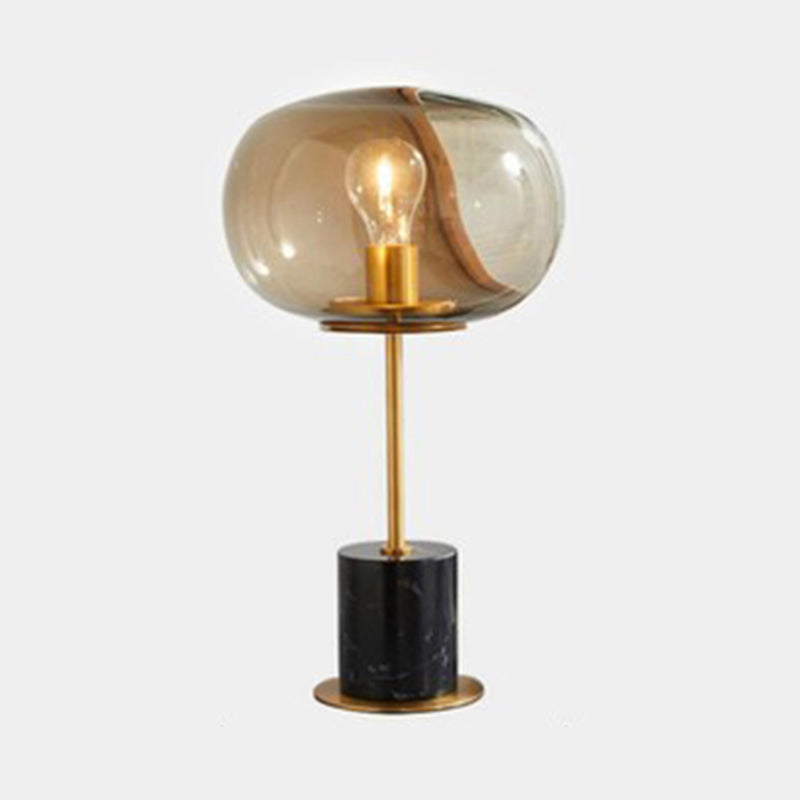 1 lampe de table de nuit géométrique légère lampe de table en verre de style moderne