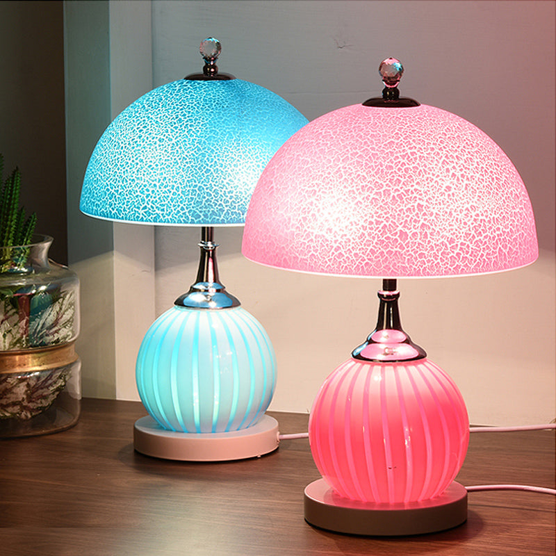 Lampes de table de nuit en dôme en verre de style moderne 1 lampe de table légère
