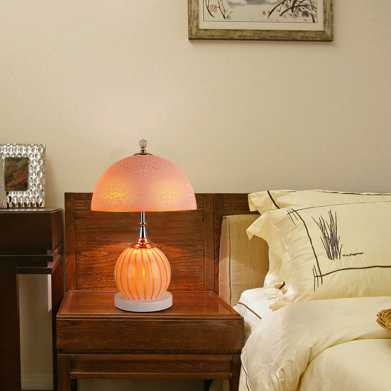 Lampes de table de nuit en dôme en verre de style moderne 1 lampe de table légère