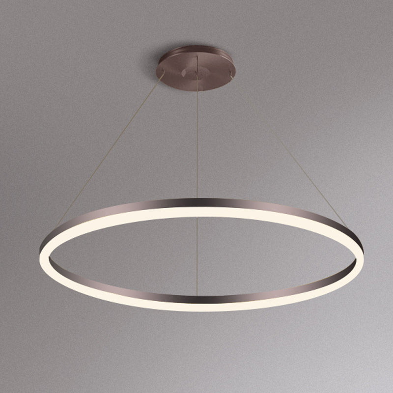 Lustre de forme orbiculaire moderne Metal léger 1 lustre clair lustre d'éclairage en marron