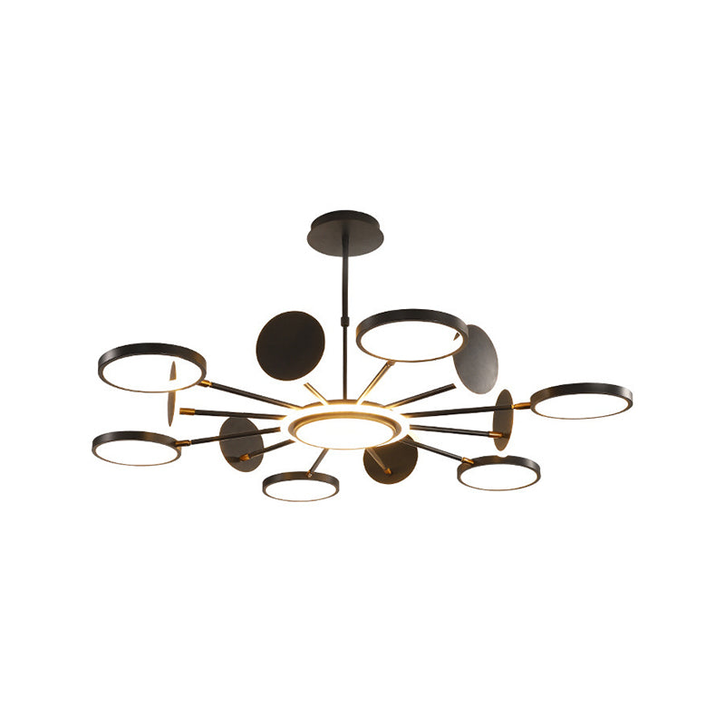 Modern Style Chandelier Lighting Fixtures Round Metal Hanging Chandelier