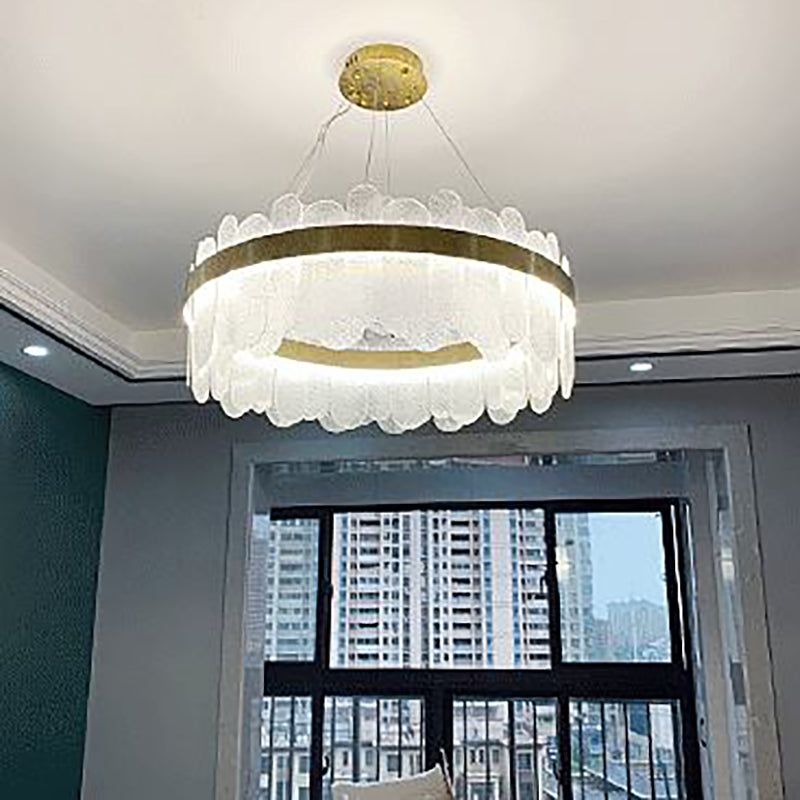 Ringform Decke Kronleuchter Modernist Style Glassuspension Licht für Wohnzimmer