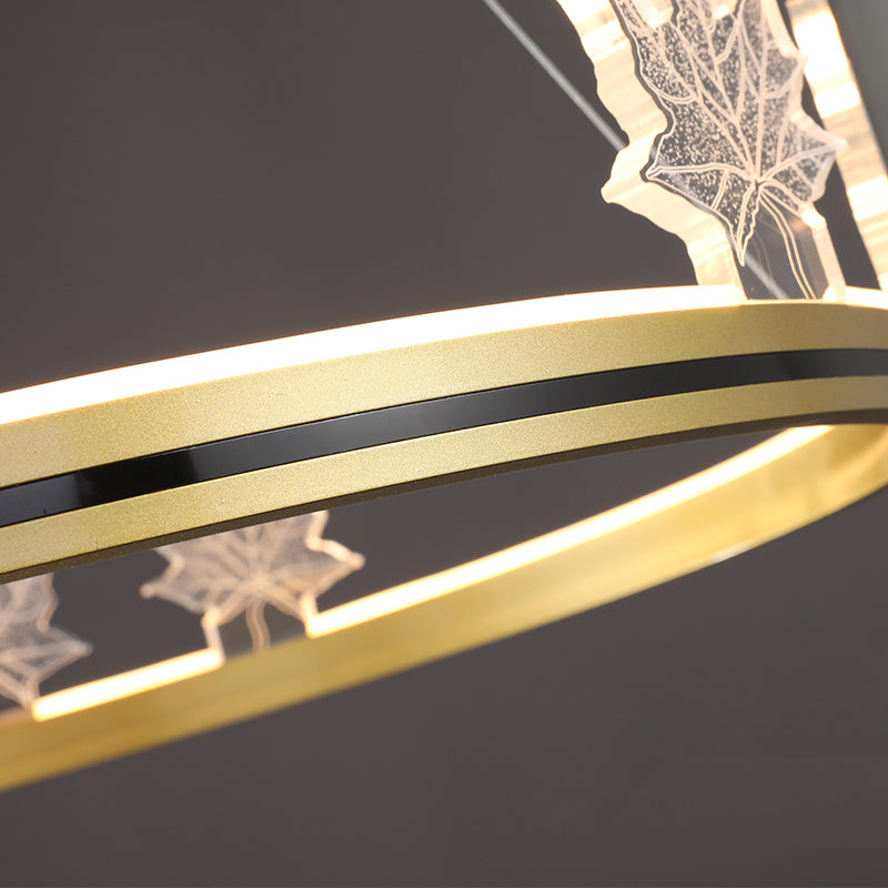 Lustres modernes en forme ronde lumineuses en métal 8 lustres d'éclairage clair léger