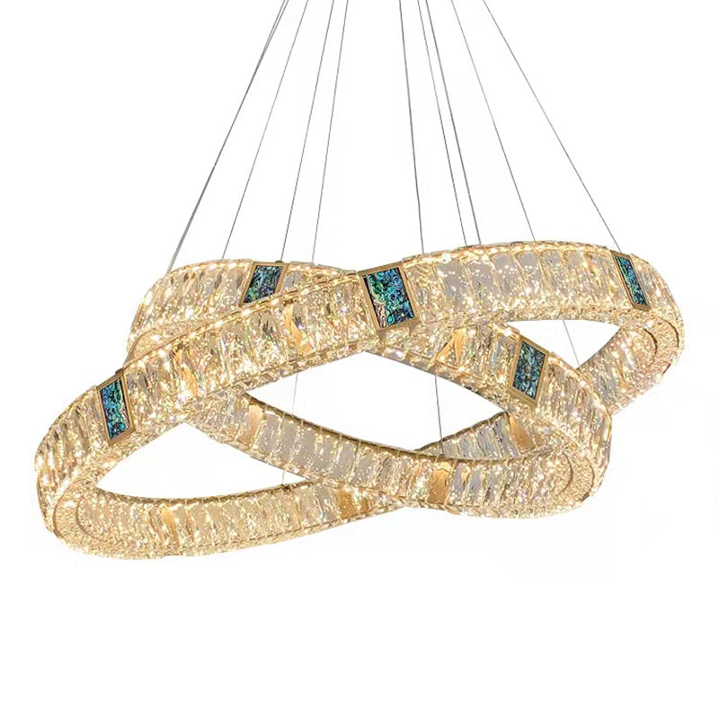 Round Shade Hanging Light Modern Style Crystal Pendant Light for Dining Room