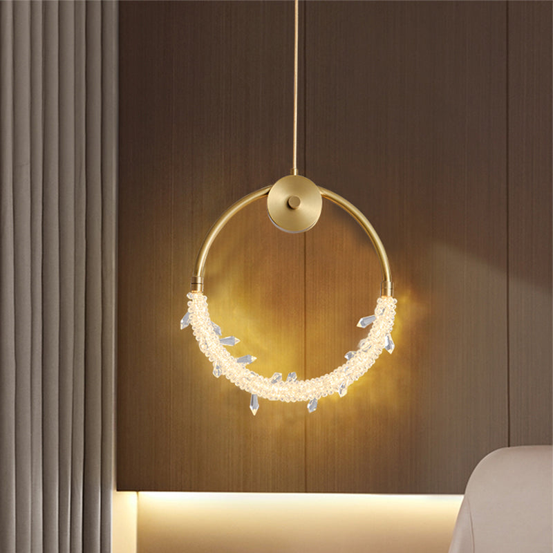 Kupferring -Anhänger Lichtkristall zeitgenössische LED Hängende Leuchten