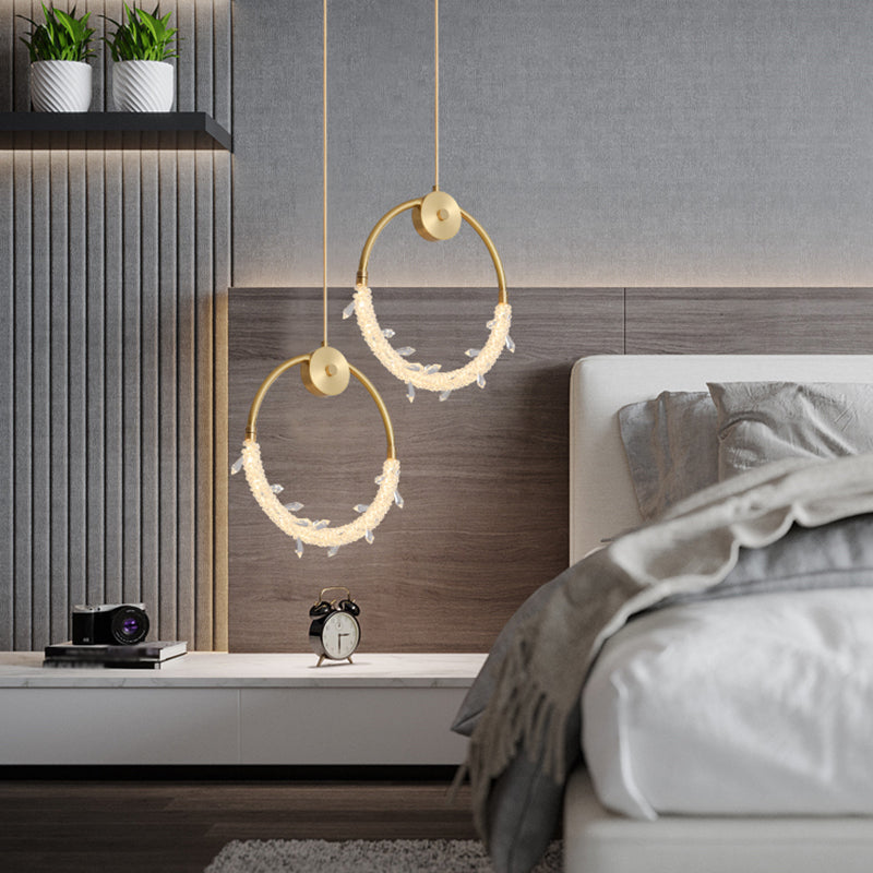 Kupferring -Anhänger Lichtkristall zeitgenössische LED Hängende Leuchten