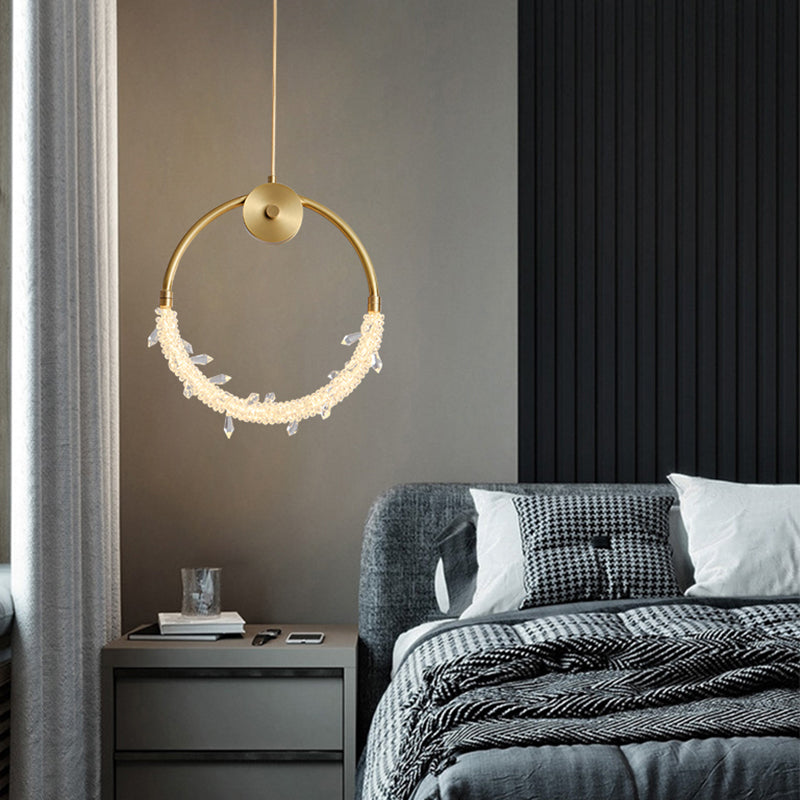 Kupferring -Anhänger Lichtkristall zeitgenössische LED Hängende Leuchten
