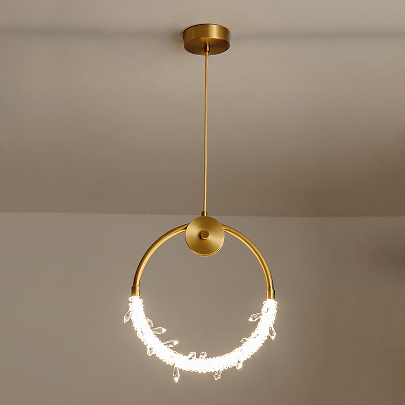 Kupferring -Anhänger Lichtkristall zeitgenössische LED Hängende Leuchten