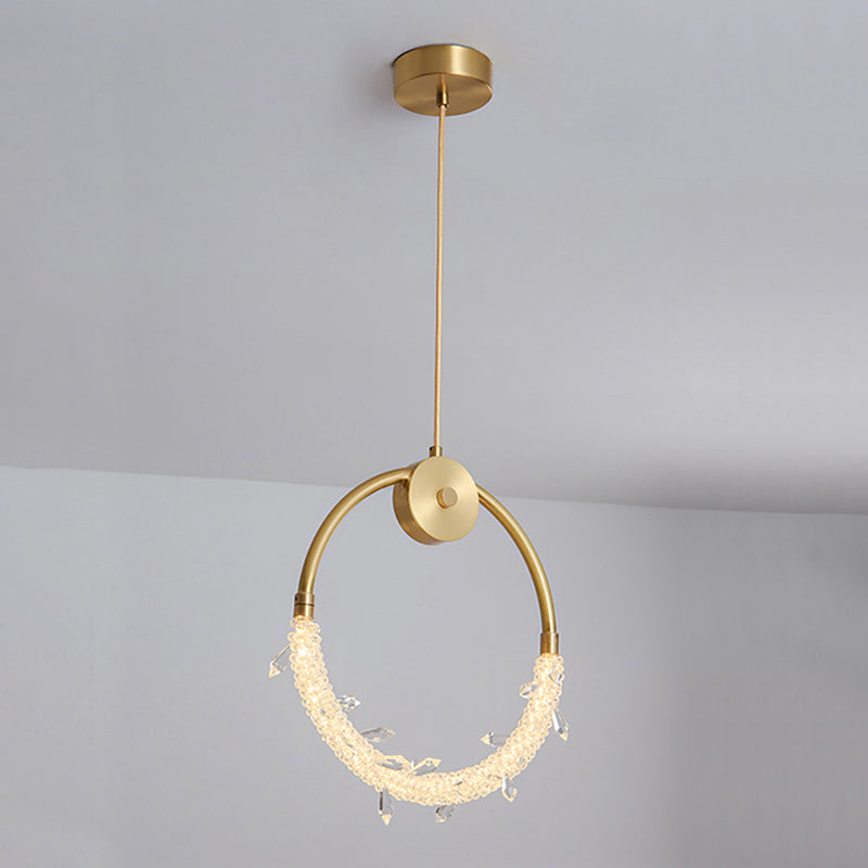 Kupferring -Anhänger Lichtkristall zeitgenössische LED Hängende Leuchten