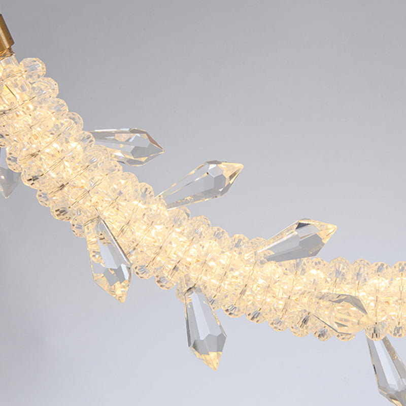 Kupferring -Anhänger Lichtkristall zeitgenössische LED Hängende Leuchten