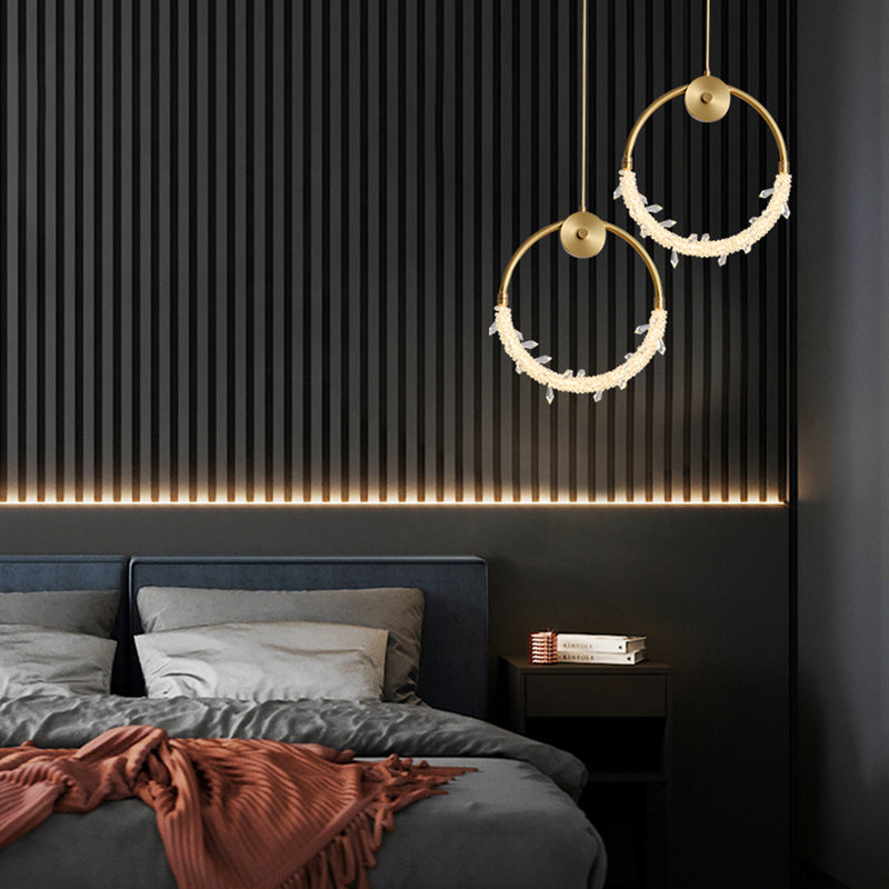 Kupferring -Anhänger Lichtkristall zeitgenössische LED Hängende Leuchten