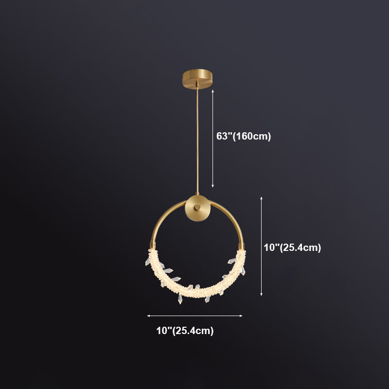 Kupferring -Anhänger Lichtkristall zeitgenössische LED Hängende Leuchten
