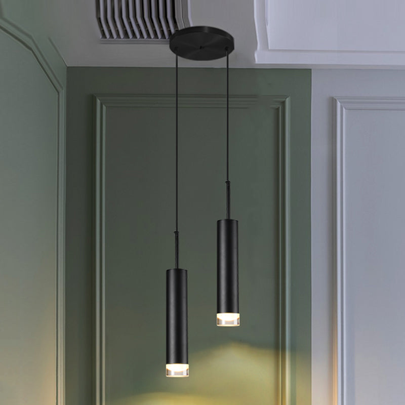 Zeitgenössischer Stil Zylinderform Pendelleuchte Metallhängeanhänger Lichter