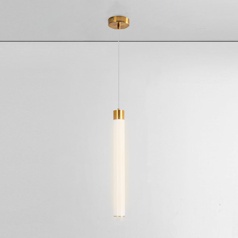 Zeitgenössischer Stil Zylinderform Pendelleuchte Leuchte Metall 1 Lichthängerlampe in Gold