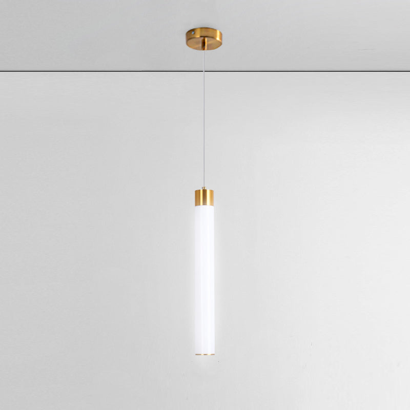 Zeitgenössischer Stil Zylinderform Pendelleuchte Leuchte Metall 1 Lichthängerlampe in Gold