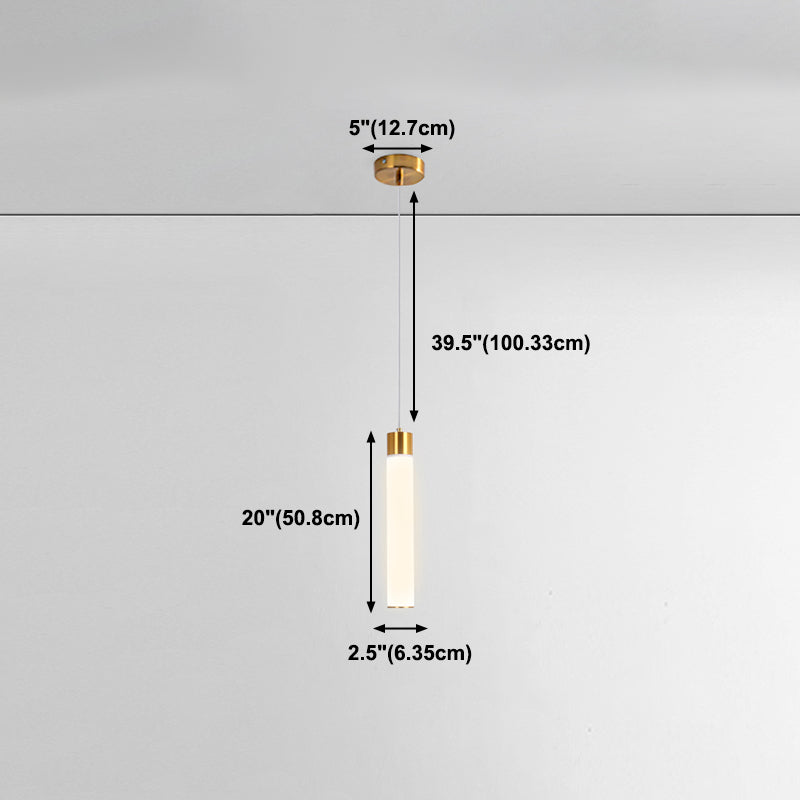 Zeitgenössischer Stil Zylinderform Pendelleuchte Leuchte Metall 1 Lichthängerlampe in Gold