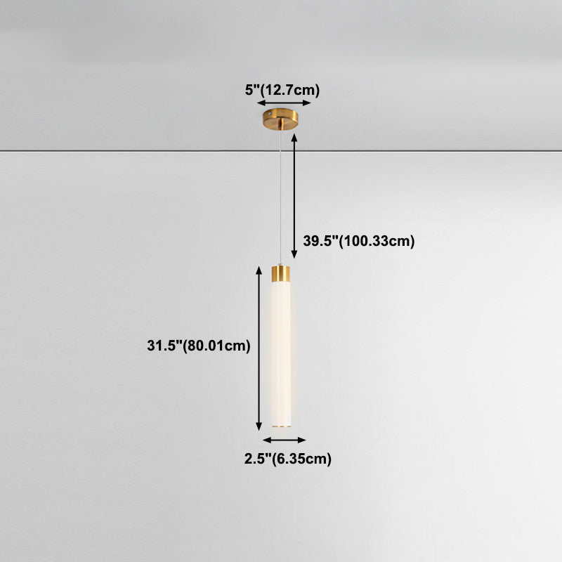 Zeitgenössischer Stil Zylinderform Pendelleuchte Leuchte Metall 1 Lichthängerlampe in Gold
