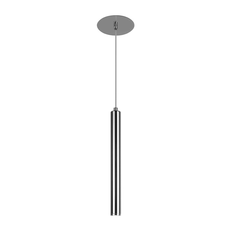 Zeitgenössischer Stil Zylinderform Pendelleuchte Leuchtmetall 1 Leichte Hanglampe in Silber