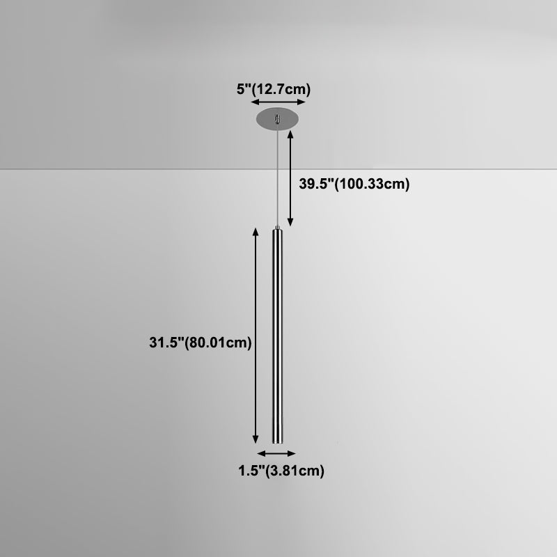 Zeitgenössischer Stil Zylinderform Pendelleuchte Leuchtmetall 1 Leichte Hanglampe in Silber