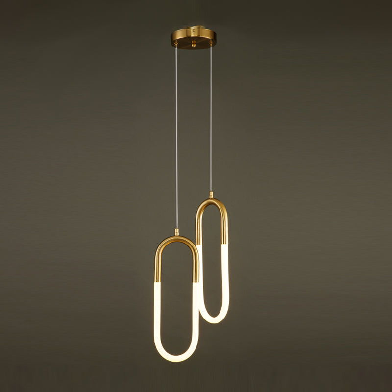 Zeitgenössischer Stil linearer Formpendelleuchten Metallhängelampen