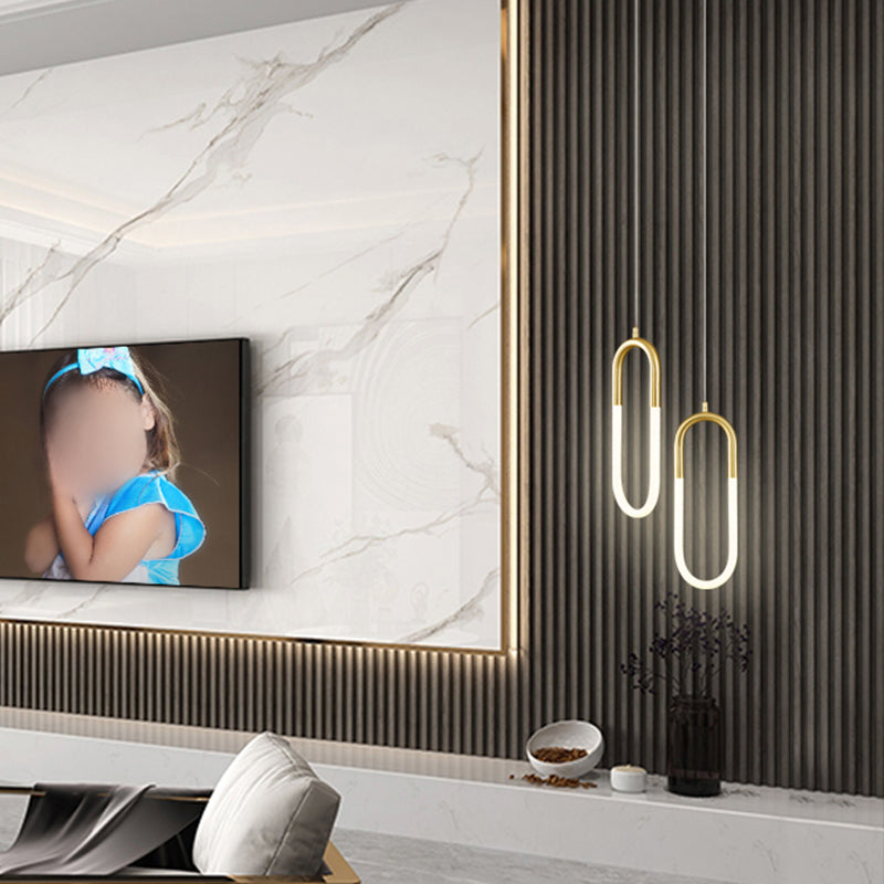 Zeitgenössischer Stil linearer Formpendelleuchten Metallhängelampen