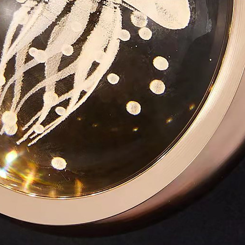 1-Light Modern Crystal Pendant Light Globe LED Hanging Pendant for Bedroom