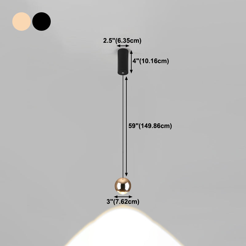 Postmoderne Aluminium -Anhänger Light Globe Form Hanging Anhänger für Wohnzimmer