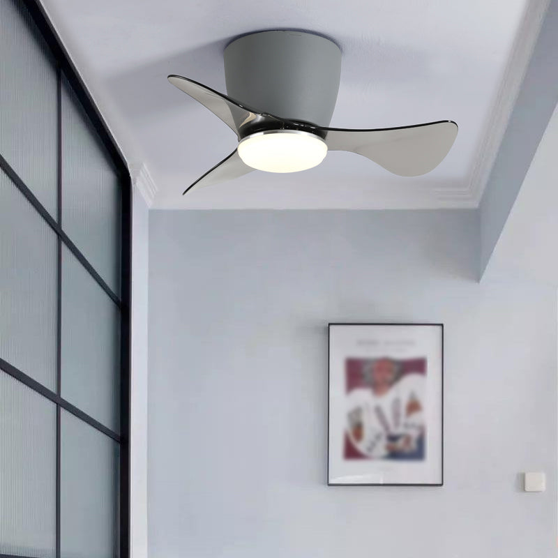 Geometry Ceiling Fan Light Kids Style Metal 1 Light LED Flush Light for Bedroom