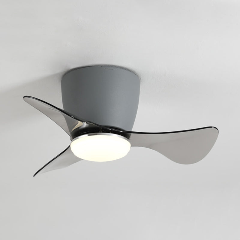 Geometry Ceiling Fan Light Kids Style Metal 1 Light LED Flush Light for Bedroom