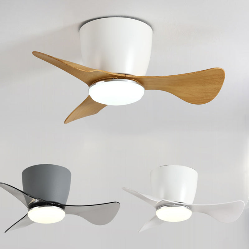 Geometry Ceiling Fan Light Kids Style Metal 1 Light LED Flush Light for Bedroom