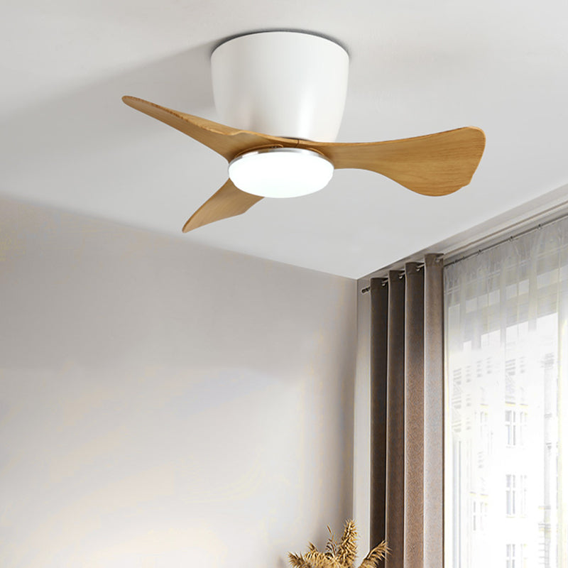 Geometry Ceiling Fan Light Kids Style Metal 1 Light LED Flush Light for Bedroom