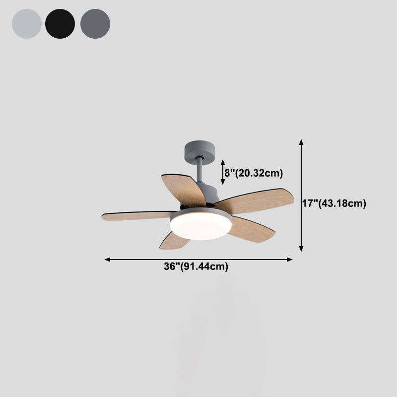 Round Ceiling Fan Light Kids Style Metal 1 Light LED Flush Light for Bedroom