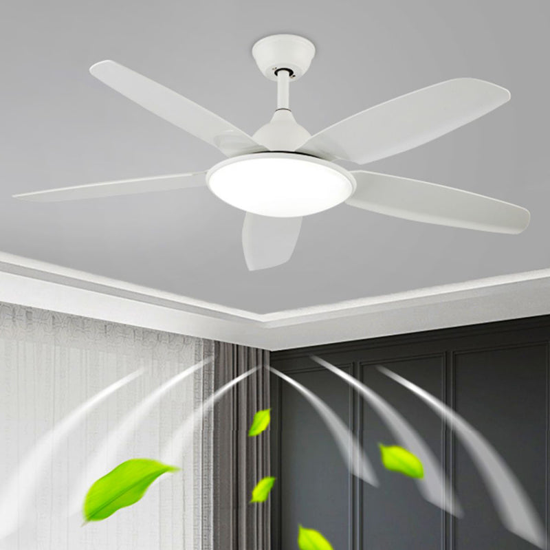 Kids Style Round Ceiling Fan Light Metal 1 Light LED Flush Light for Bedroom