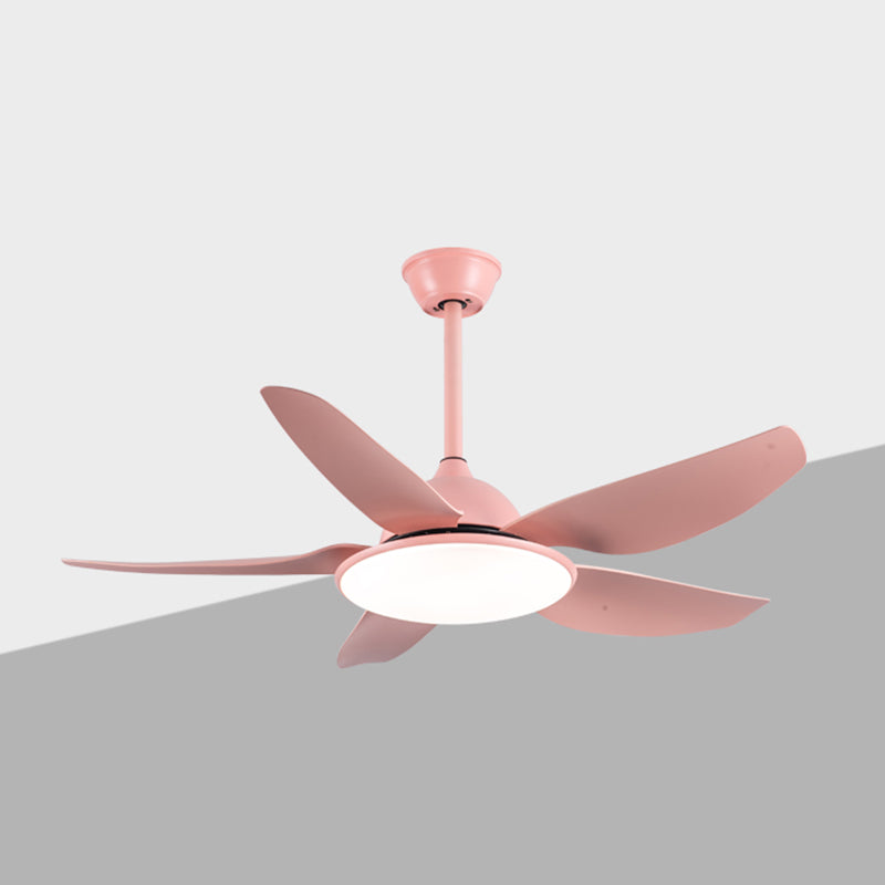 Kids Style Round Ceiling Fan Light Metal 1 Light LED Flush Light for Bedroom