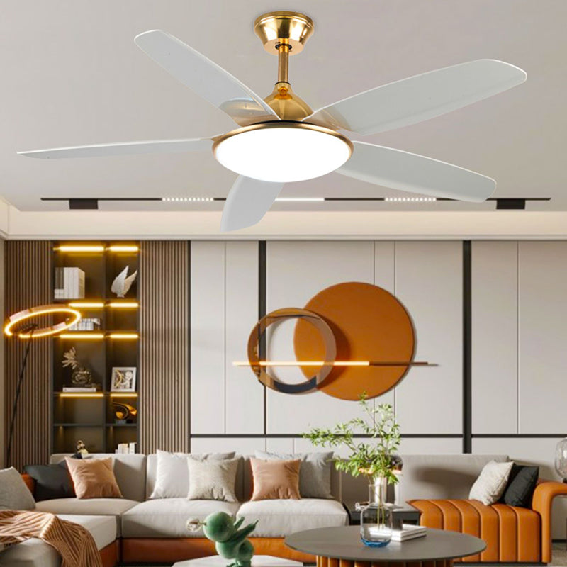 Kids Style Round Ceiling Fan Light Metal 1 Light LED Flush Light for Bedroom