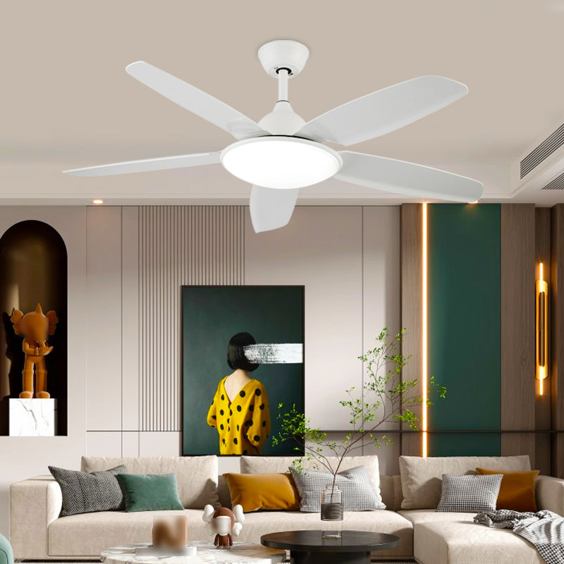 Kids Style Round Ceiling Fan Light Metal 1 Light LED Flush Light for Bedroom